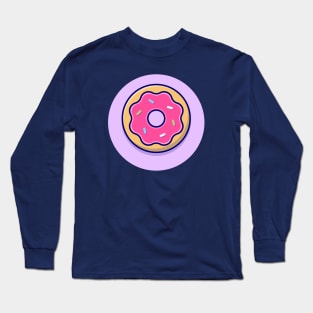 Doughnut Cartoon Vector Icon Illustration Long Sleeve T-Shirt